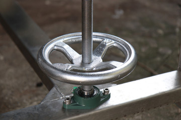 Obraz premium Bearing Housing, Pillow Block Ball Bearing and Lead screw by handle