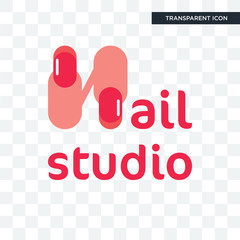 nail studio vector icon isolated on transparent background, nail studio logo design