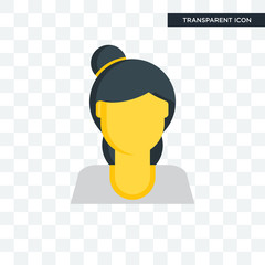 Woman vector icon isolated on transparent background, Woman logo design