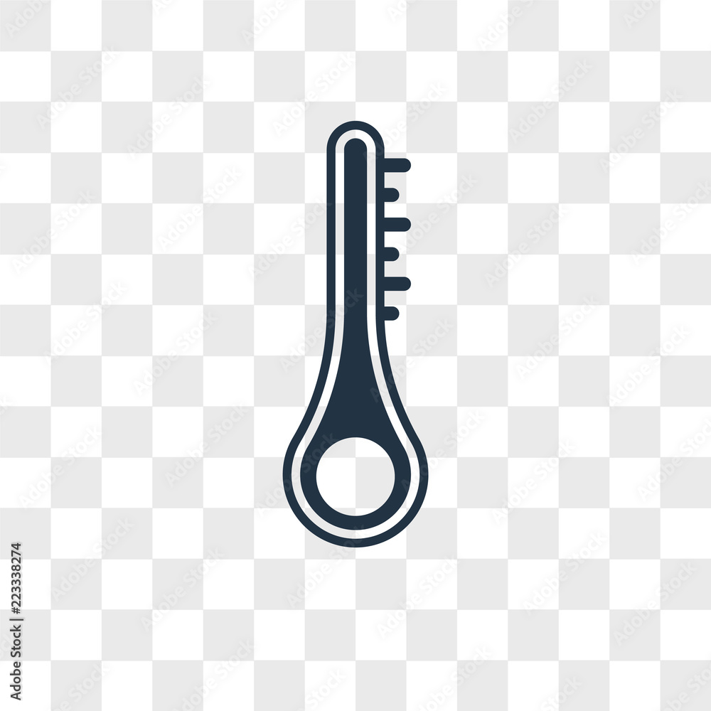 Poster thermometer vector icon isolated on transparent background, thermometer logo design