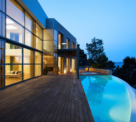 Luxury villa with swimming pool. Modern villa with pool.