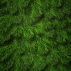 Naklejka na ściany i meble Realistic Christmas tree branches background. Detailed Christmas tree branches background. Green needles on branches. Vector Tree branch background