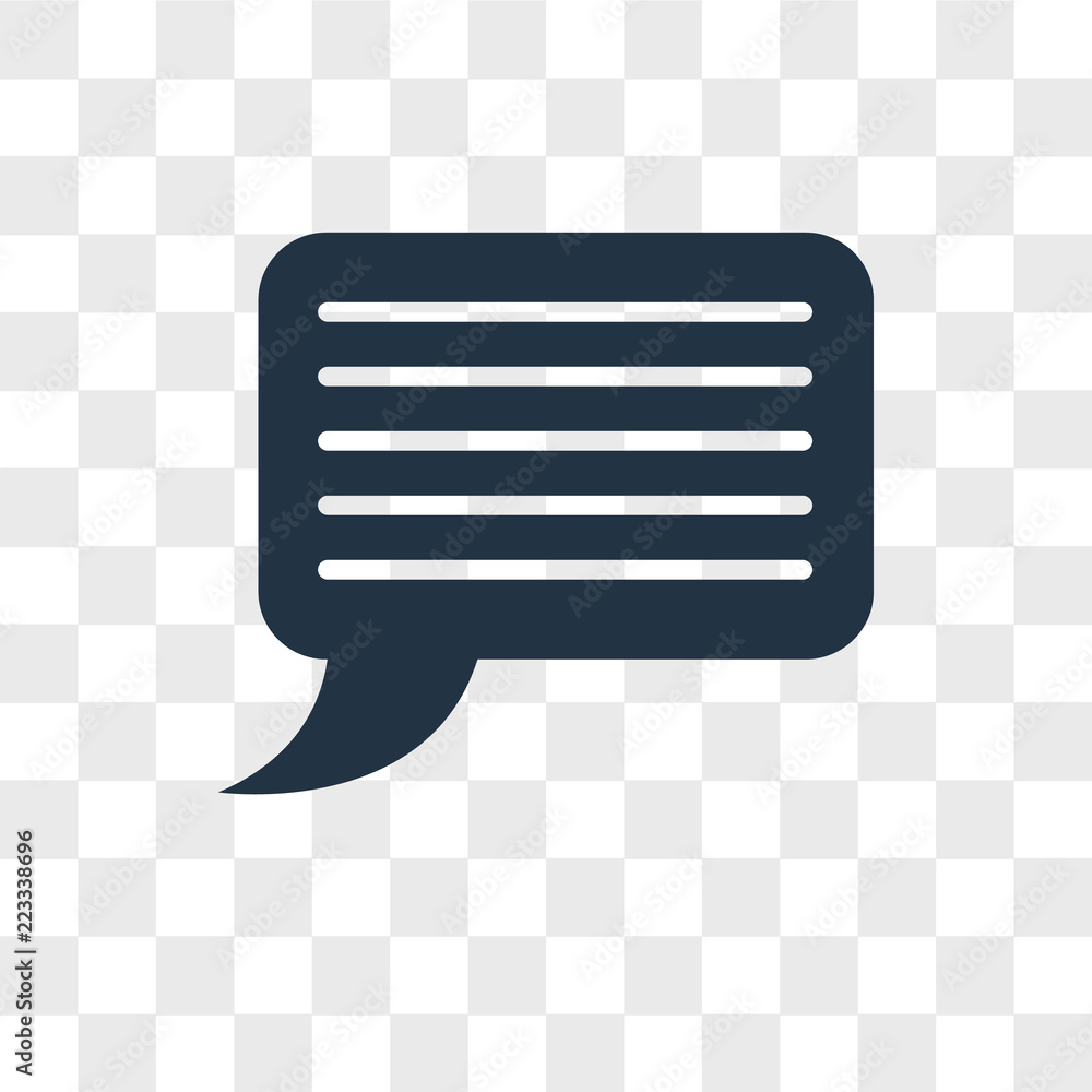 Poster message vector icon isolated on transparent background, message logo design