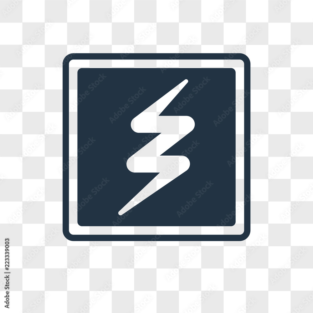 Poster flash vector icon isolated on transparent background, flash logo design