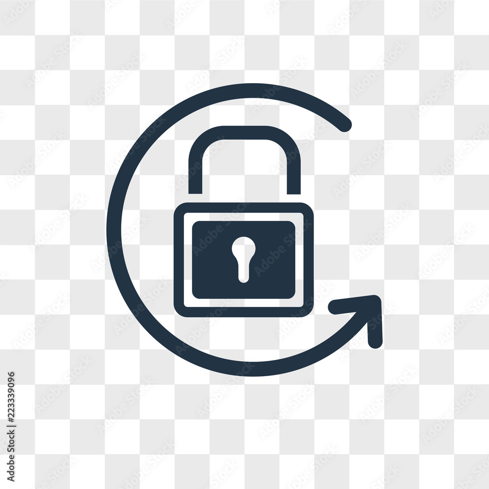 Poster lock vector icon isolated on transparent background, lock logo design