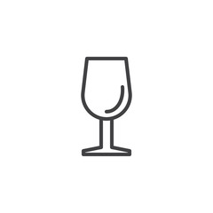 Wine glass outline icon. linear style sign for mobile concept and web design. wineglass simple line vector icon. Symbol, logo illustration. Pixel perfect vector graphics