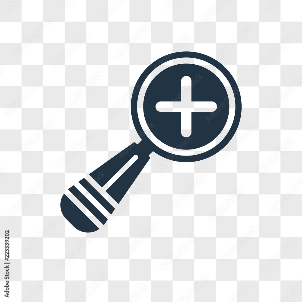 Poster zoom in vector icon isolated on transparent background, zoom in logo design