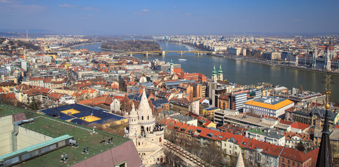 A panoramic view to Budapest, on June 8, 2013 in Budapest, Hungary. Budapest by quantity of the...