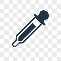 Pipette vector icon isolated on transparent background, Pipette logo design