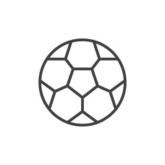 Fototapeta premium Soccer ball outline icon. linear style sign for mobile concept and web design. Football ball simple line vector icon. Symbol, logo illustration. Pixel perfect vector graphics