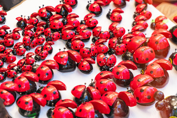Many artificial lady bug toy