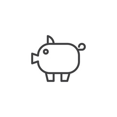 Piggy bank outline icon. linear style sign for mobile concept and web design. piggy moneybox simple line vector icon. Symbol, logo illustration. Pixel perfect vector graphics
