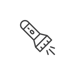 Flash light outline icon. linear style sign for mobile concept and web design. Flashlight simple line vector icon. Torch symbol, logo illustration. Pixel perfect vector graphics
