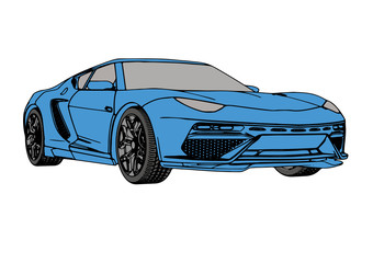 Obraz premium blue sports car vector