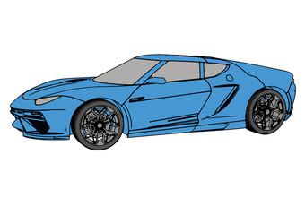Obraz na płótnie Canvas blue sports car vector