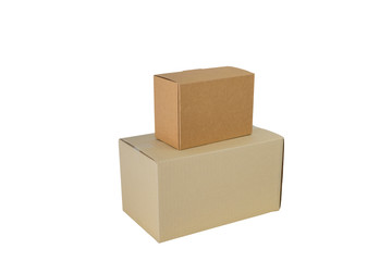 Boxes in different sizes stacked boxes isolated on white background