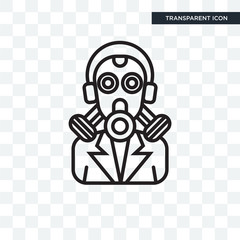 Gas mask vector icon isolated on transparent background, Gas mask logo design