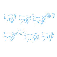 Hand Popping Champagne Sequence Drawing