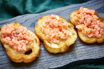 a sandwich with  salmon