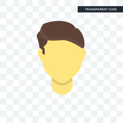 Man hair vector icon isolated on transparent background, Man hair logo design