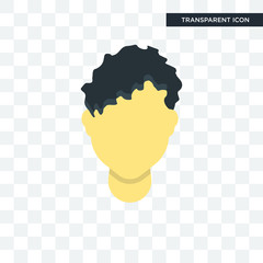 Man hair vector icon isolated on transparent background, Man hair logo design