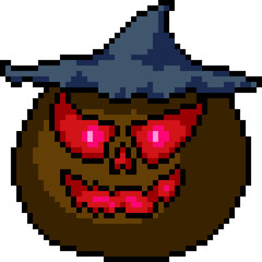 vector pixel art spooky pumpkin