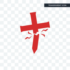antichrist vector icon isolated on transparent background, antichrist logo design - obrazy, fototapety, plakaty
