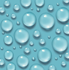 Drops of water. Abstract liquid background. 3d realistic vector illustration. Realism style. Macro