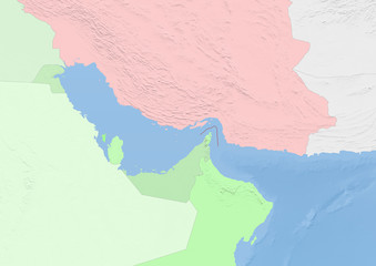 map of the strait of hormuz and coastal states