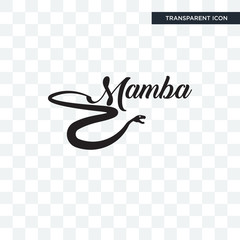 black mamba vector icon isolated on transparent background, black mamba logo design - obrazy, fototapety, plakaty