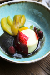 Pear berry panna cotta
