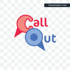 Obraz premium callout vector icon isolated on transparent background, callout logo design