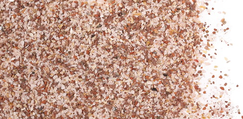 Bird minerals pile isolated on white background, top view