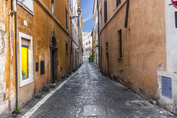 Fototapeta na wymiar Old Roman Street Via Della Lupa