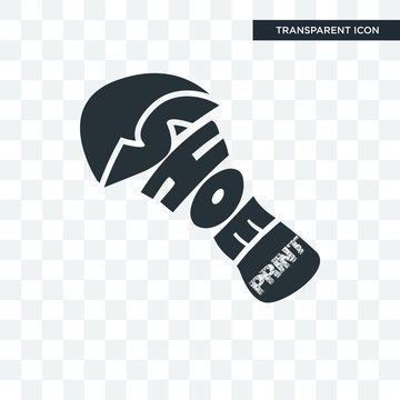 shoe print vector icon isolated on transparent background, shoe print logo design