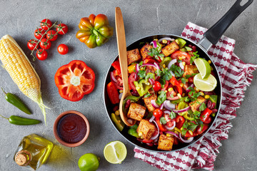 Mix of vegetables for traditional texas caviar