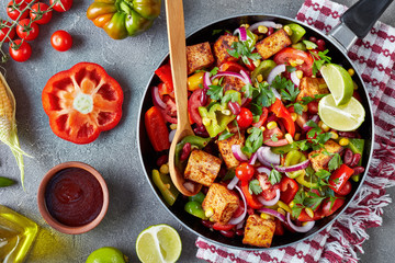 Texas Caviar mixture with ingredients, close up