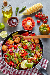 mexican dish: mix of vegetables in a skillet