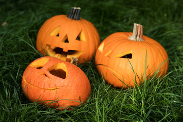 halloween carved pumpkin decoration, jack o lantern