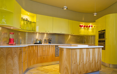 Modern kitchen clean interior design