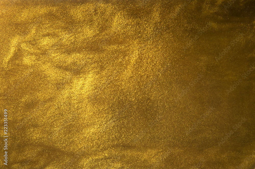 Wall mural gold glitter liquid flow texture background - Wall murals
