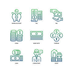 Banking and finance icons