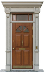 Classic door with a wreath