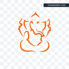 ganesh ji vector icon isolated on transparent background, ganesh ji logo design - obrazy, fototapety, plakaty