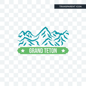 Grand Teton Vector Icon Isolated On Transparent Background, Grand Teton Logo Design