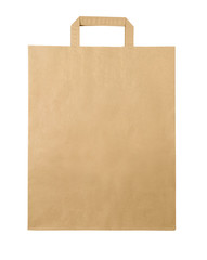 Blank brown paper bag isolated on white background with clipping path