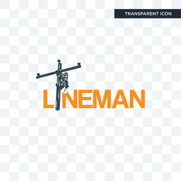 lineman vector icon isolated on transparent background, lineman logo design