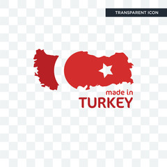 made in turkey vector icon isolated on transparent background, made in turkey logo design