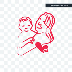 me and mom vector icon isolated on transparent background, me and mom logo design