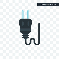 Obraz premium Plug vector icon isolated on transparent background, Plug logo design